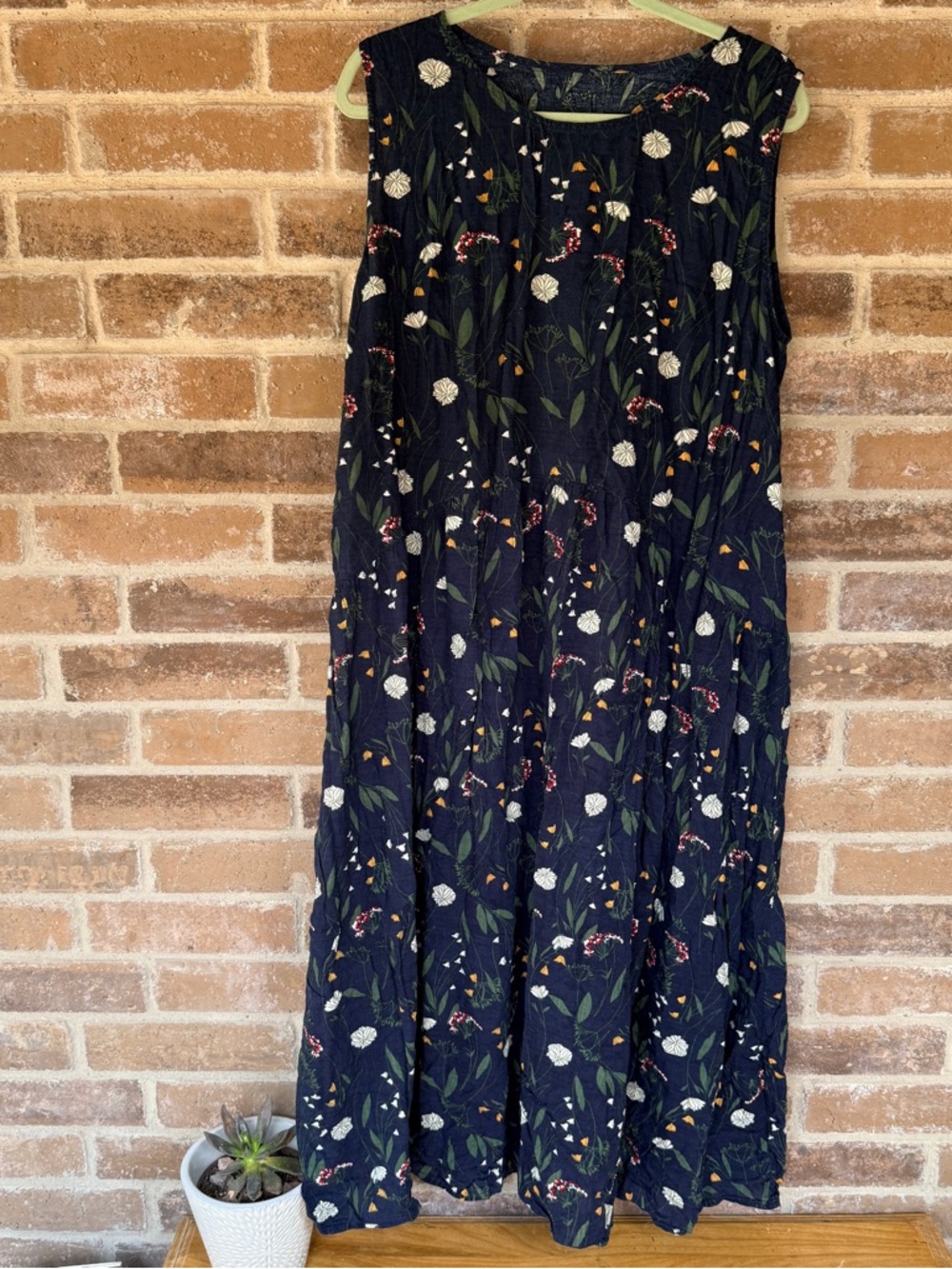 Sleeveless Navy Floral Maxi Dress